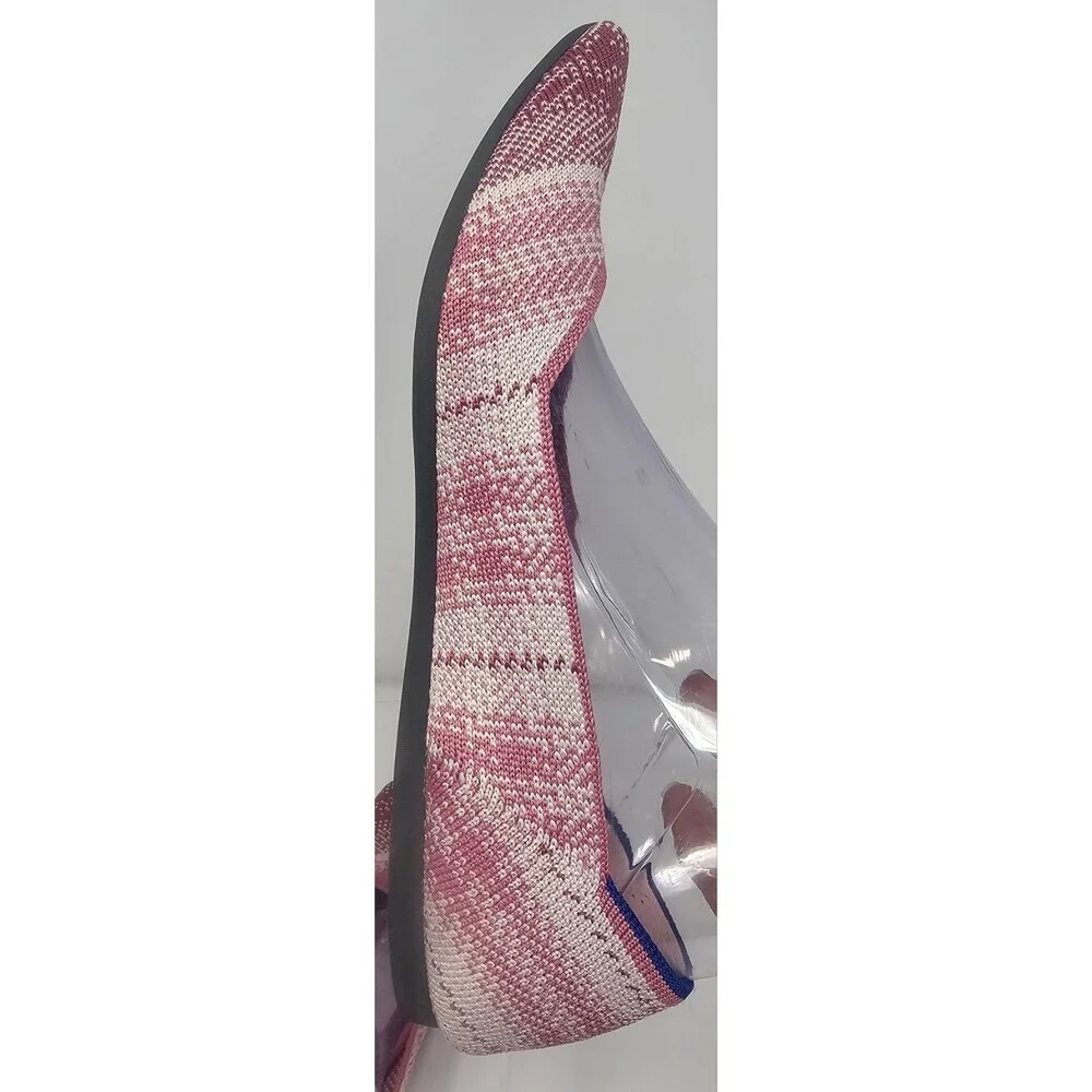 Rothy’s The Point Pink Plaid Limited Edition Breast Cancer Slip On Flats Size 8 - Picture 6 of 13